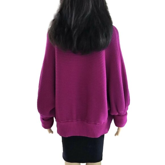 Givenchy Fuchsia Pink Ribbed Cardigan Sweater 4 & 6 - Picture 6 of 12